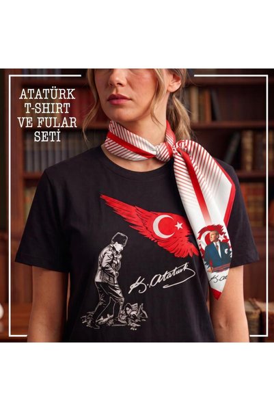 HalkKitabevi Ayyıldız Kocatepe T-Shirt and Atatürk Flag Scarf