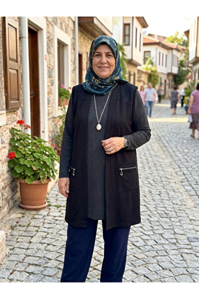 Genel Markalar Cep Fermuar Detaylı Düğmesiz Yazlık Yelek