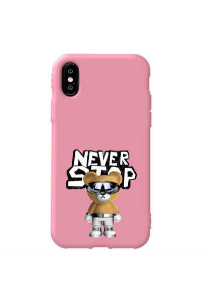 Other Apple iPhone X Never stop Pink Colored Silicone TPU Θήκη