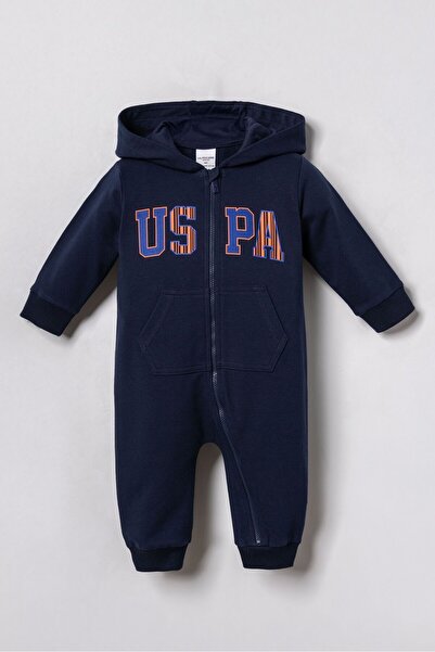 U.S. Polo Assn. Baby Boy Navy Blue Overalls Usb3168-C-V1