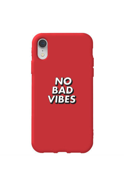 Other Apple iPhone Xr No bad vibes Red Colored Silicone TPU Θήκη