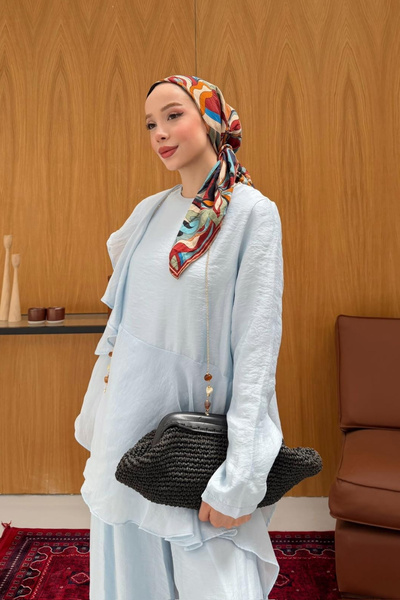fushya design Volan Detaylı Katmanlı Pantolonlu İkili Takım