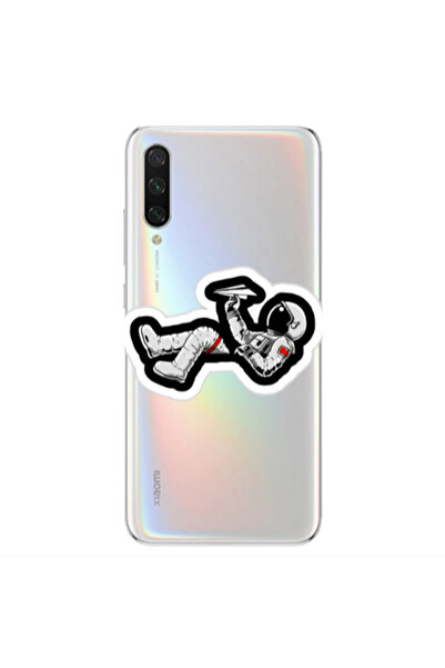 Other Xiaomi Mi 9 Lite Astronaut flies a plane Transparent Silicone TPU Θήκη