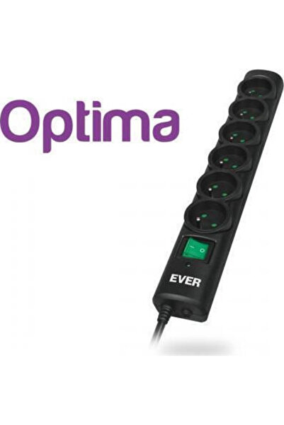 Ever Πολύπριζο Optima με Προστασία από Υπερτάσεις, 6 Θέσεις, με Διακόπτη και ...