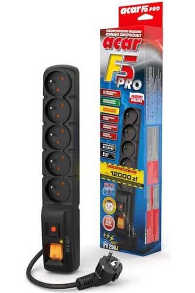 Acar Ltd Acar Pro Fa Πολύπριζο 5 Θέσεων με Καλώδιο 1.5μ Κωδικός: W0092