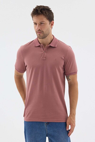 İmza Pink Polo Collar Pique Short Sleeve Slim Fit 100% Cotton T-Shirt 1011260171