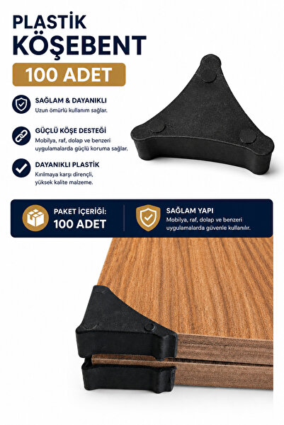 Kydonia Home 100 Adet Plastik Köşebent Köşe Koruyucu 4x4 cm 2 cm Yükseklik Mo...