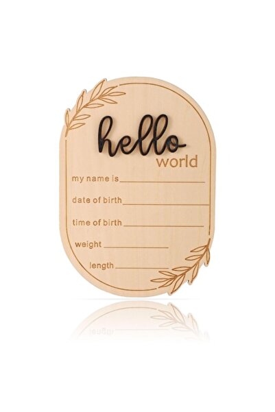 Gosknor Placă anunț naștere bebeluș, Hello World, personalizabilă, 15 x 10.5 ...