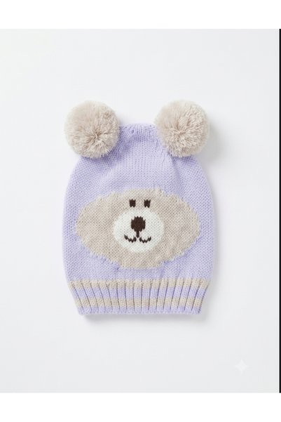 Baby by Bumbo Double Pom-Pom Knitted Knitwear Bear Baby Hat