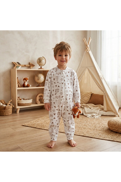 MONVOİ KİDS Bebek & Çocuk Çift Kat Elyafsız Kalpli 1.0 Tog Uyku Tulumu