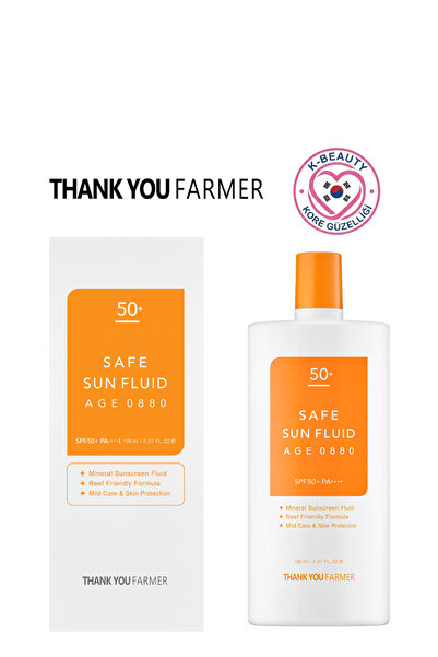 Thank You Farmer Safe Sun Fluid Age 0880 Mineral Filtreli Güneş Kremi SPF50+ ...