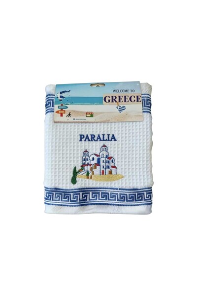 Tradesor Πετσέτα ποτηρόπανο Souvenir με κέντημα - Σετ 12pcs - Paralia - 416341