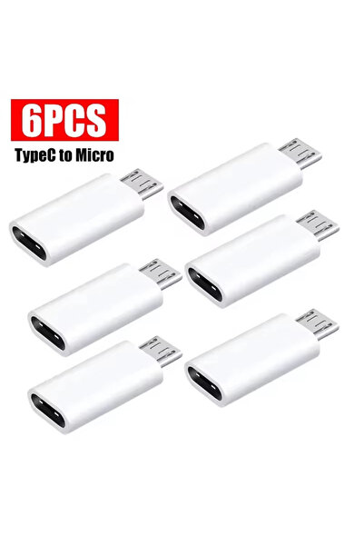Choice1 Mrico white 6pcs USB Type-C Adapter Type C To Micro USB Female To Mal...