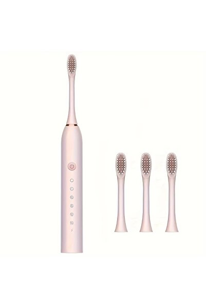 choice2 Pink Electric Ultrasonic Toothbrush – 6-Speed, USB Rechargeable, Wate...