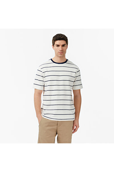 Nautica Erkek Lacivert Regular Fit Çizgili T-Shirt