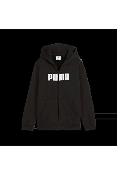 Puma ESS Logo Full-Zip Hoodie FL Siyah Erkek Sweatshirt