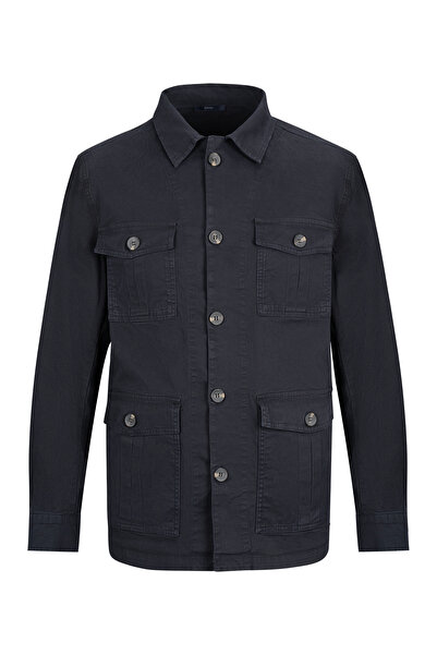 Hatemoğlu Lacivert Slim Fit Bebe Yaka Baharlık Mont