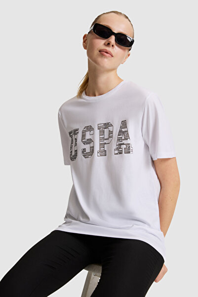 U.S. Polo Assn. Women's White Crew Neck Basic T-Shirt 50321690-Vr013