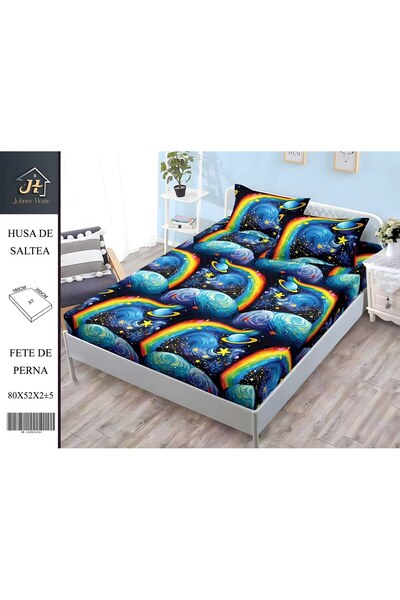 naniland.ro Husă de Pat Finet 2 Persoane 3 Piese cu Elastic 180x200 cm, Model...
