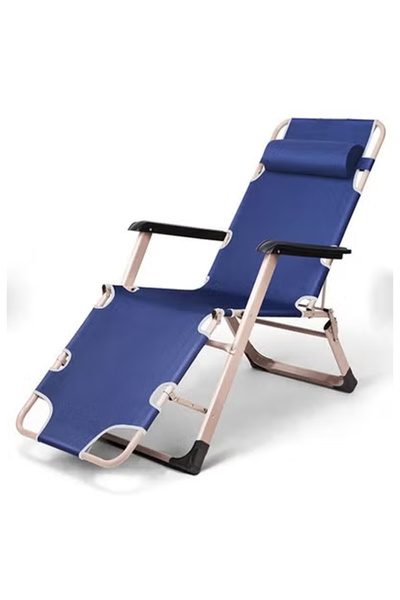 NKX Outdoor Folding Chaise Lounge Chair with Adjustable Backrest & Headrest P...