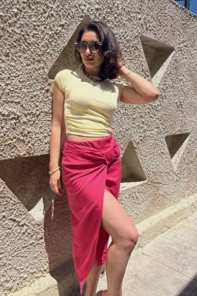 SeninOlsun Pembe Keten Etek