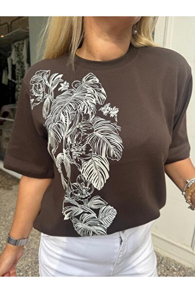 KAHVE TAŞLI TSHIRT