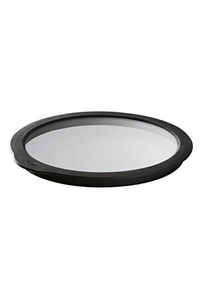 ROESLE Capac din sticla cu silicon 28cm, ROESLE, negru, transparent