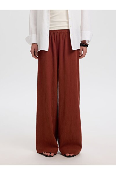 SELECTED Wide Leg Hose Baumwollmix