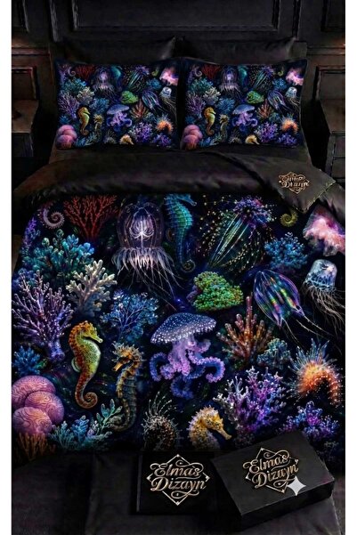 Elmas Dizayn Custom Design Brand Double Duvet Cover Set Organic Satin & Cotto...