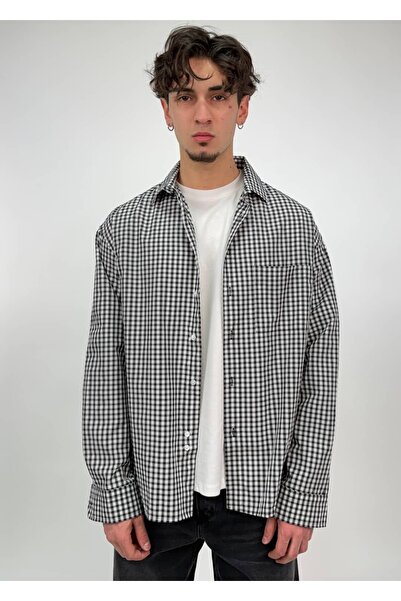zaee 404 Printed Checkered Oversize Shirt