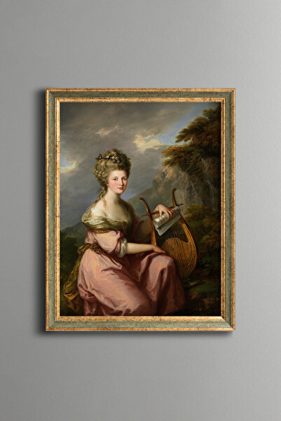 epiqart Portrait of Sarah Harrop's Muse - Vintage Patterned Painting - Fine M...