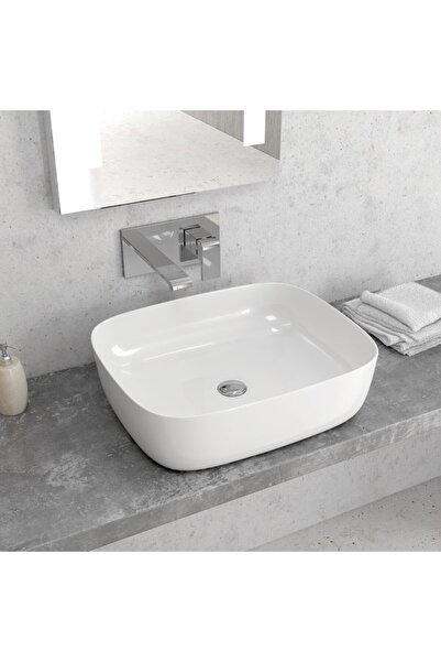 Karag LT2143 Νιπτήρας Επικαθήμενος Λευκό Πορσελάνη 49,5x39,5x15cm