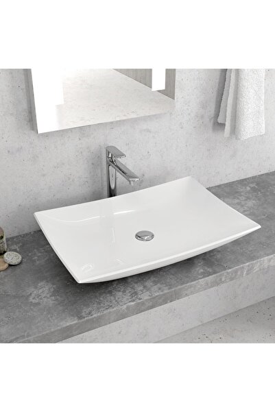 Karag LT1018 Νιπτήρας Επικαθήμενος Λευκό Πορσελάνη