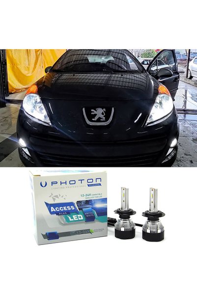 Photon Peugeot 207 Uzun Far Ampulü H1 Access Yeni Seri Beyaz 2009-2015