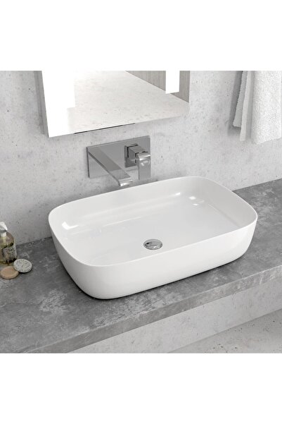 Karag LT2143-P Νιπτήρας Επικαθήμενος Λευκό Πορσελάνη 60x39x14,5cm