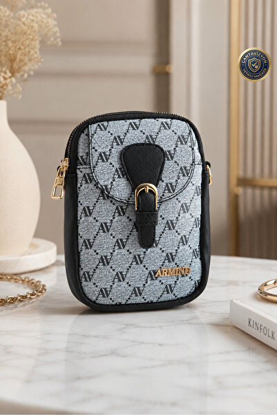Armine Women's Gray Dotted Crossbody Hand & Shoulder Bag 406