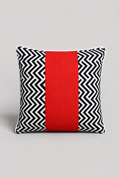 LUX VIE Marine Orange Striped Zigzag Patterned Ribbed Honeycomb Woven Throw P...