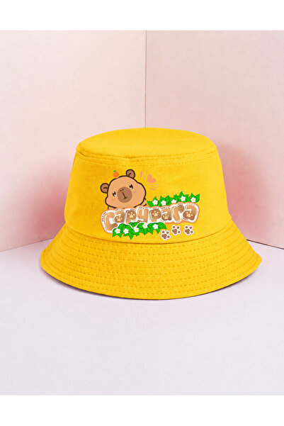 lovver Capybara Design Premium Printed 100% Cotton Bucket Hat