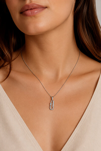 Balenbi Jewelry Women's Silver Color Tarnish-Resistant Steel Necklace with St...