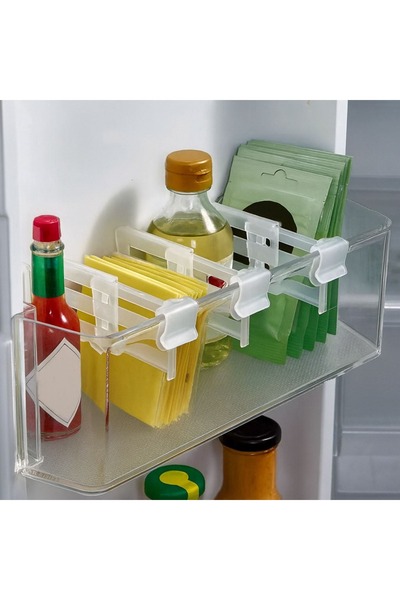 Z Store 4 bucăți Separatoare din plastic alb transparent pentru rafturi de fr...