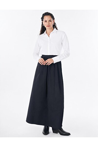 Kayra Yüksel High Waist A-Line Skirt Black