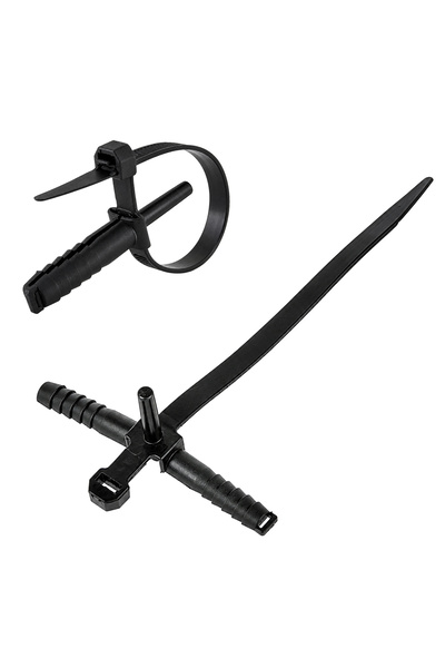 POWERTECH δεματικά καλωδίων με ούπα TIES-084, 7x150mm, μαύρα, 100τμχ