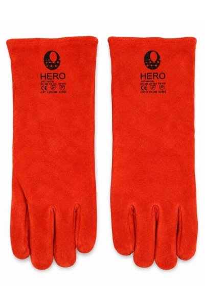 GÜMRÜK BEY Hero Art Hr-E50 Welder Gloves – Heat Resistant Red Work Safety Gloves