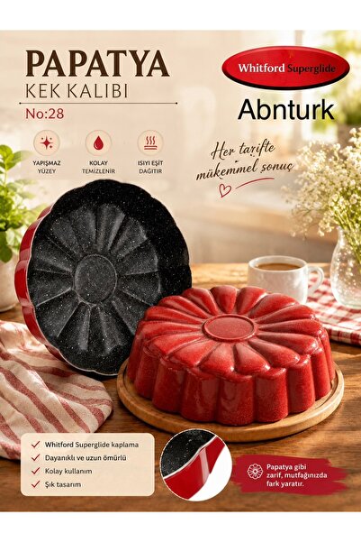 abnturk Papatya Desenli Kek Kalıbı No:28 Eşit Pişirme Kolay Çıkarma Yapışmaz ...
