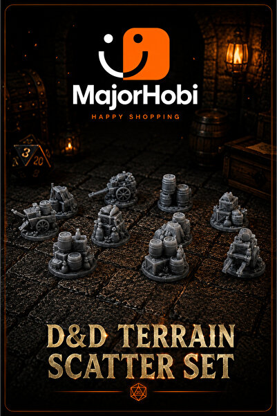 Major Hobi DnD Terrain Scatter Set Masa Oyunu Harita Dekor Aksesuar Seti