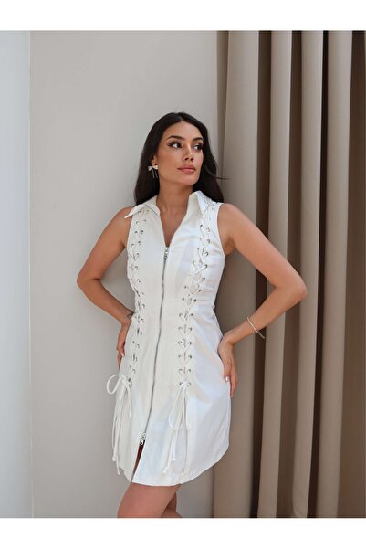 ESRAHELVACI Rope Detailed Front Zipper Dress