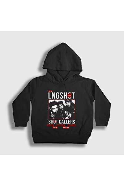 Presmono Unisex Kids Black Poster V2 Shot Callers K-Pop Lngshot Hooded Sweats...
