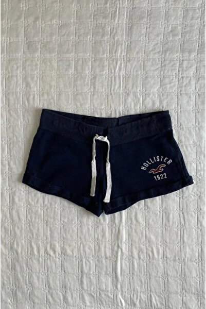 BALİNA Lacivert Hollister Nakış Logolu Mini Sweat Şort