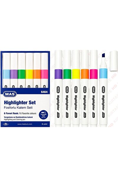 Modellino 6'lı Mas Highlighter Kalem Tipi Fosforlu Kalem
