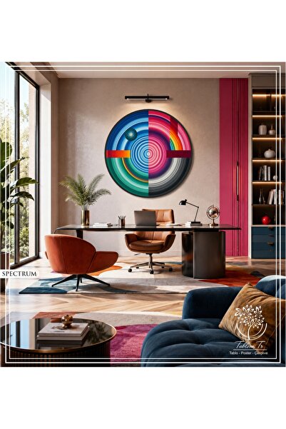 Tablomtr Spectrum - Digital Printed Black Metal Framed Real Glass Single Deco...